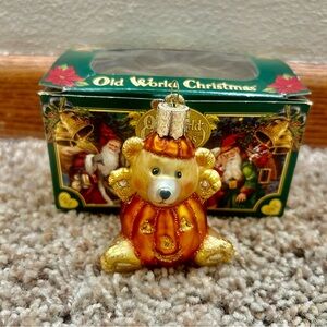 Old World Christmas Li’l Pumpkin Bear Ornament